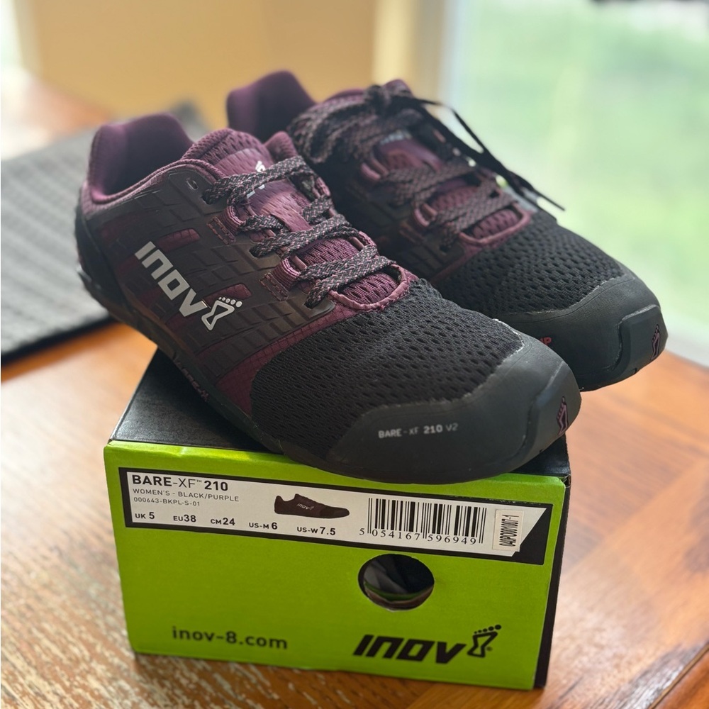 Inov-8 Bare-XF 210 Black and Dark Purple Trainers